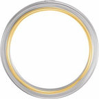 Solitaire Stepped-Edge Comfort-Fit Flat Band with Brush Finish