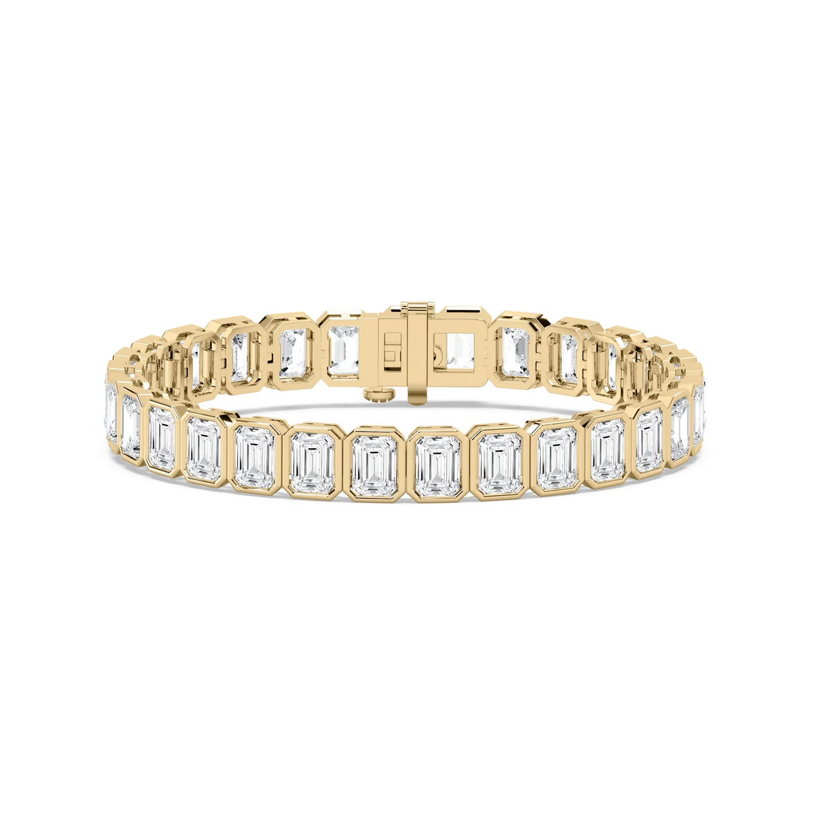 29 ctw Emerald LGD Bezel Set Tennis Bracelet  - 7 Inches - Signature Collection