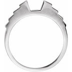 V-Prong Baguette Accented Engagement Ring or Band