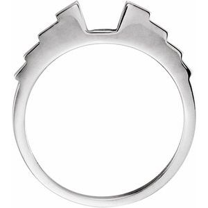 V-Prong Baguette Accented Engagement Ring or Band