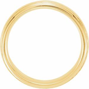 Milgrain Edge Comfort-Fit Half Round Band with Hammer Finish