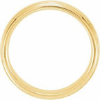 Milgrain Edge Comfort-Fit Half Round Band with Hammer Finish
