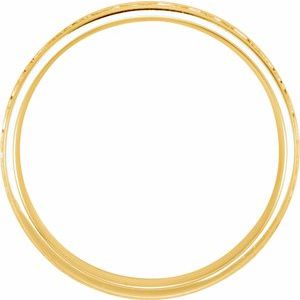 Milgrain Comfort-Fit Flat Band with Hammer Finish