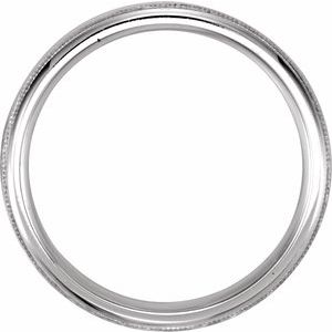Milgrain Edge Comfort-Fit Half Round Band with Hammer Finish