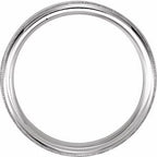 Milgrain Edge Comfort-Fit Half Round Band with Hammer Finish