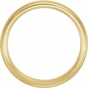 Milgrain Edge Comfort-Fit Half Round Band with Hammer Finish