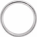 Stepped-Edge Comfort-Fit Half Round Band with Hammer Finish