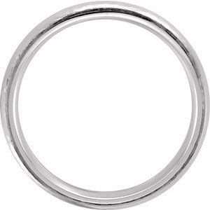 Stepped-Edge Comfort-Fit Half Round Band with Hammer Finish