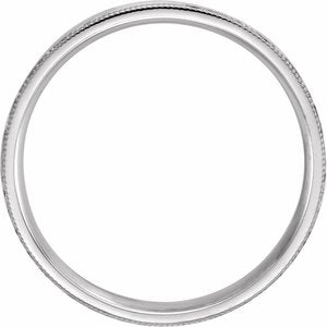 Milgrain Edge Comfort-Fit Flat Band with Hammer Finish