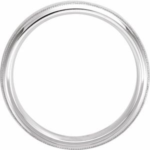 Milgrain Edge Comfort-Fit Half Round Band with Hammer Finish