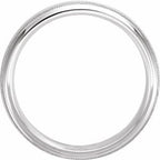 Milgrain Edge Comfort-Fit Half Round Band with Hammer Finish