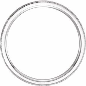 Milgrain Edge Comfort-Fit Flat Band with Hammer Finish