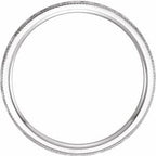 Milgrain Edge Comfort-Fit Flat Band with Hammer Finish