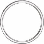 Milgrain Edge Comfort-Fit Flat Band with Hammer Finish
