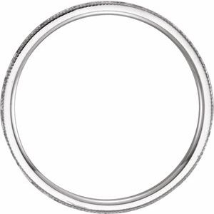 Milgrain Edge Comfort-Fit Flat Band with Hammer Finish