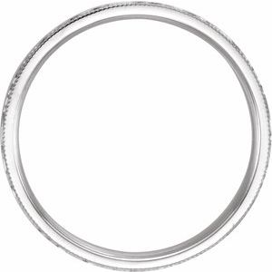 Milgrain Edge Comfort-Fit Flat Band with Hammer Finish