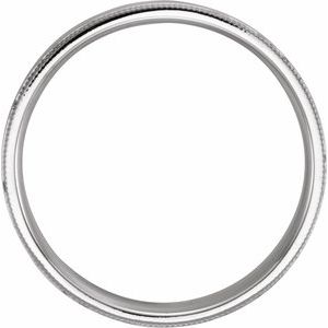 Milgrain Edge Comfort-Fit Flat Band with Hammer Finish