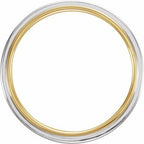 Stepped-Edge Grooved Comfort-Fit Flat Band with Bead Blast Finish