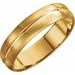 Grooved Comfort-Fit Half Round Band with Brush Finish