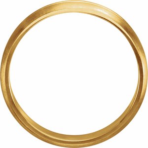 Grooved Comfort-Fit Half Round Band with Brush Finish