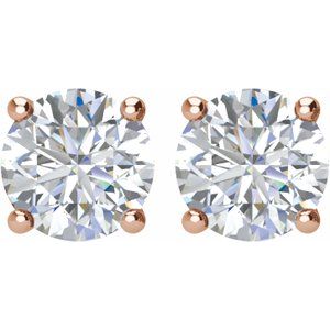 Round 4-Prong Lightweight Stud Earrings