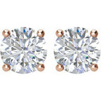 Round 4-Prong Lightweight Stud Earrings
