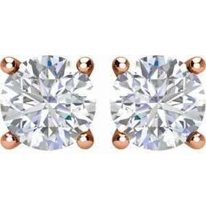 Round 4-Prong Lightweight Stud Earrings