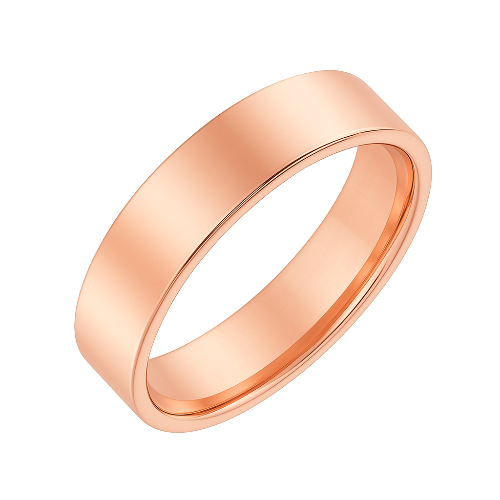 Men's Flat Comfort Fit Band - 14K Rose Gold, 6.1 image