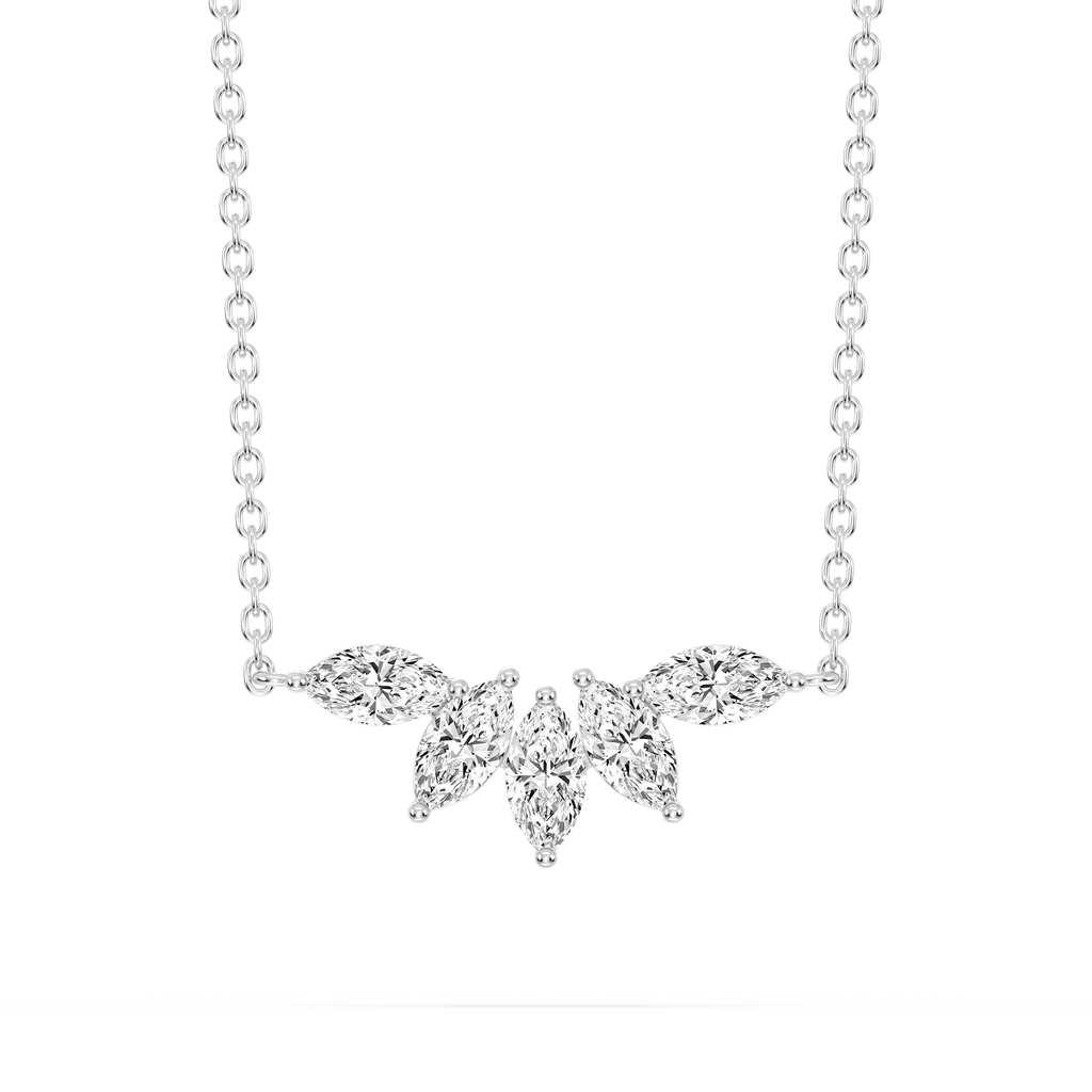 3/4 ctw Marquise LGD Five-Stone Necklace - 16 to 18 Inches