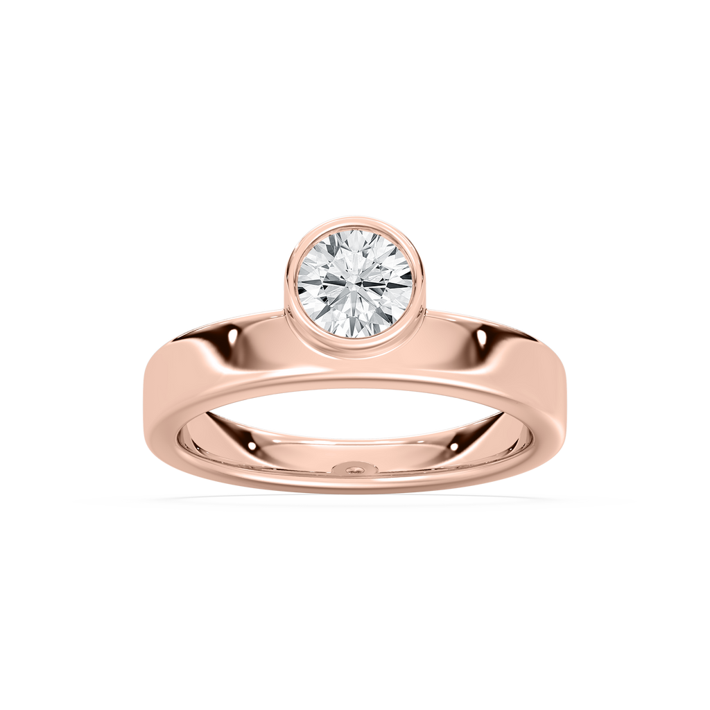 Rachel 3/4 ctw Round LGD Bezel Promise Ring - 14K White Gold