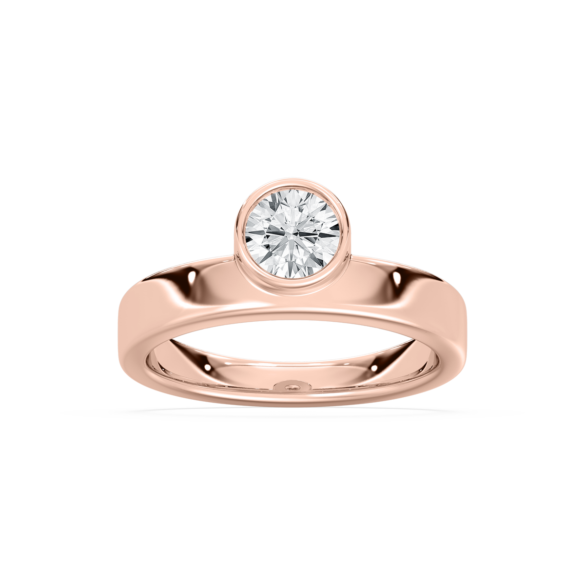 Rachel 3/4 ctw Round LGD Bezel Promise Ring - 14K White Gold
