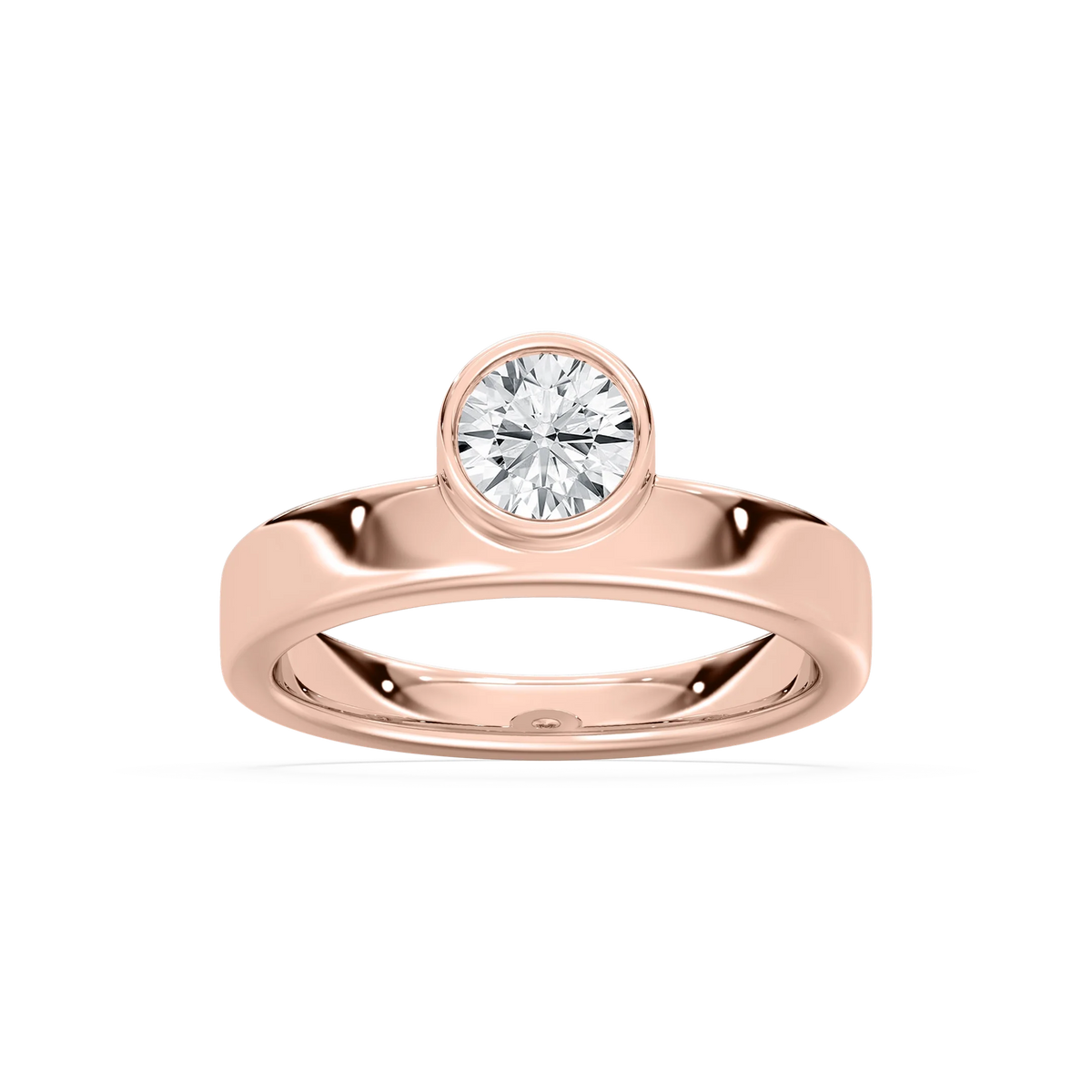 Rachel 3/4 ctw Round LGD Bezel Promise Ring - 14K Rose Gold