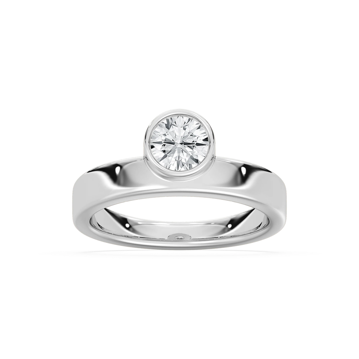 Rachel 3/4 ctw Round LGD Bezel Promise Ring - 18K White Gold
