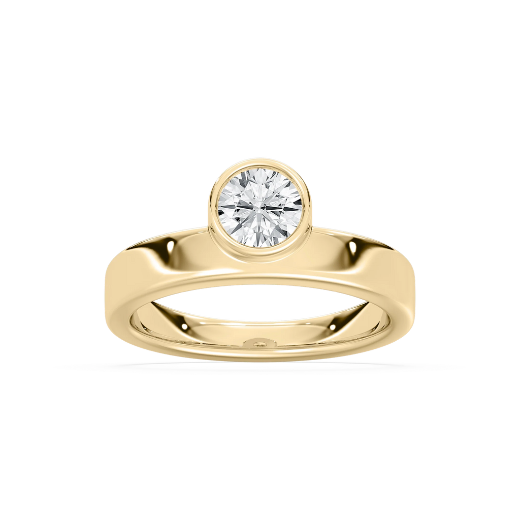 Rachel 3/4 ctw Round LGD Bezel Promise Ring - 18K Yellow Gold