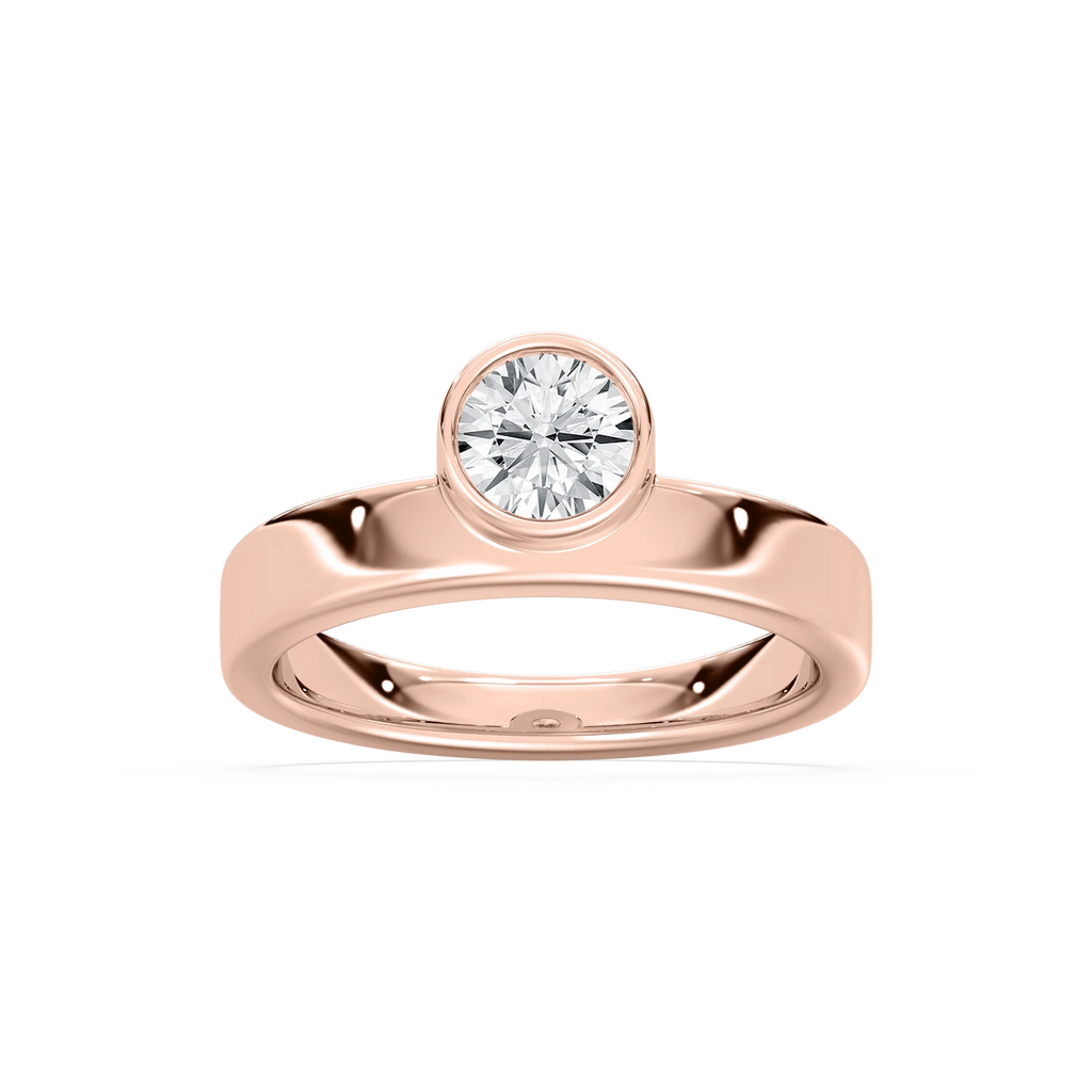 Rachel 3/4 ctw Round LGD Bezel Promise Ring - 18K Rose Gold