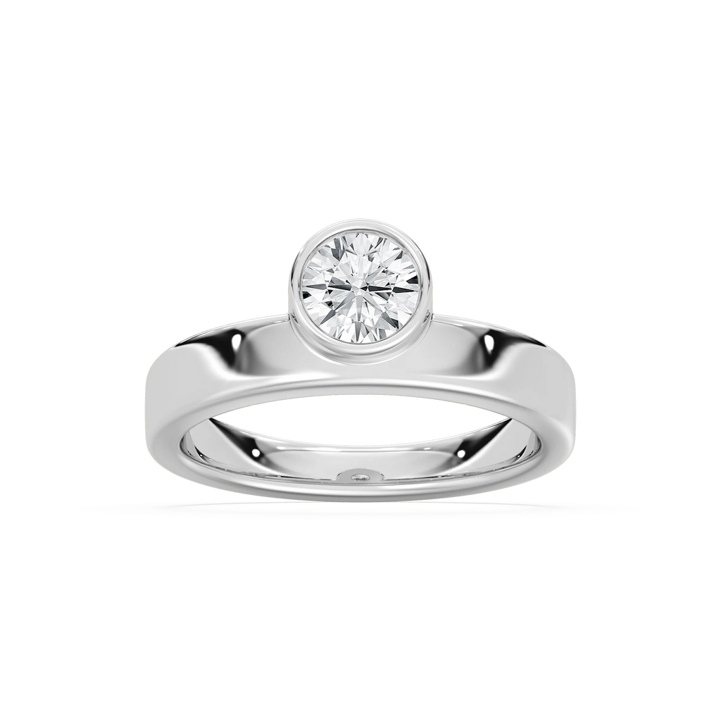 Rachel 3/4 ctw Round LGD Bezel Promise Ring - Platinum
