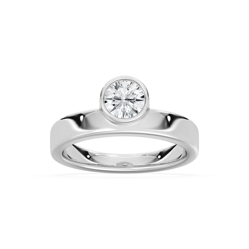 Rachel 3/4 ctw Round LGD Bezel Promise Ring - Platinum