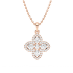 3/4 ctw Round LGD Clover Pendant  - 18 Inches