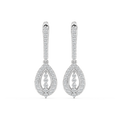 3/4 ctw Round LGD Leverback Drop Earrings - 14K White Gold