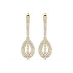 3/4 ctw Round LGD Leverback Drop Earrings - 18K Yellow Gold