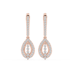 3/4 ctw Round LGD Leverback Drop Earrings - 18K Rose Gold