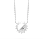 3/8 ctw Half Moon LGD Sun Pendant - 16 to 18 Inches