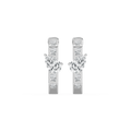 3 ctw Pear and Radiant LGD Hoop Earrings - 14K White Gold