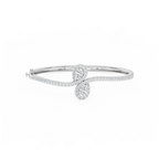 3 ¼ ctw Pear and Round LGD Bypass Bangle Bracelet  - 7.25 Inches