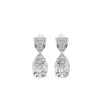 3 ¹⁄₁₀ ctw Pear and Round LGD Pavé Drop Stud Earrings