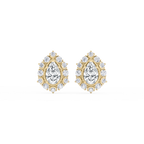 3 ctw Pear and Round LGD Studs and Halo Jacket Set