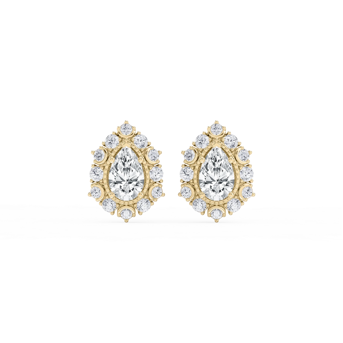 3 ctw Pear and Round LGD Studs and Halo Jacket Set