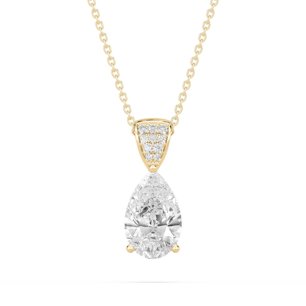 3 ¹⁄₁₀ ctw Pear LGD Pave Drop Pendant – 16 to 18 inches