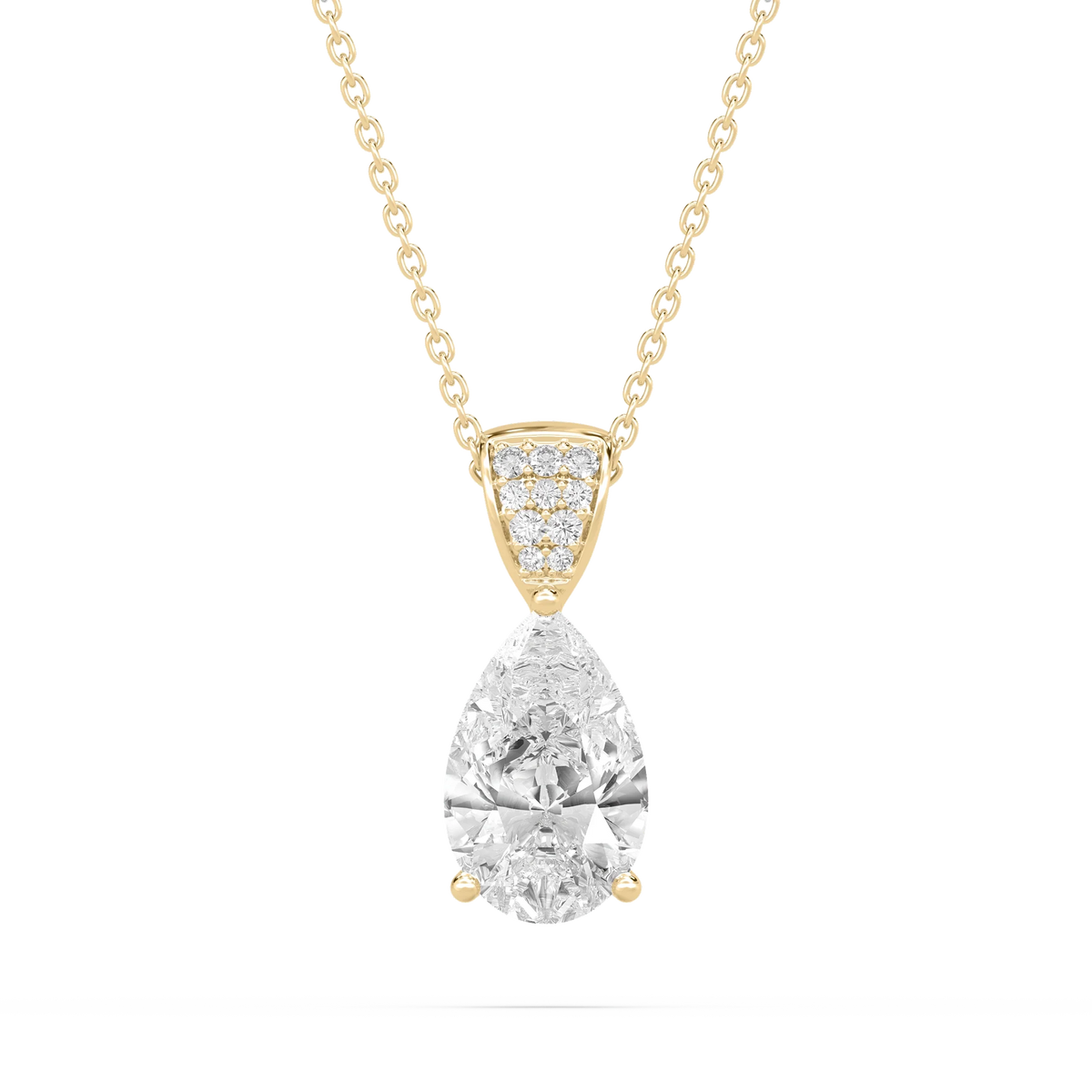 3 ¹⁄₁₀ ctw Pear LGD Pave Drop Pendant – 16 to 18 inches