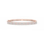 3 ½ ctw Round and Baguette LGD Framed Bangle Bracelet  - 7.25 Inches